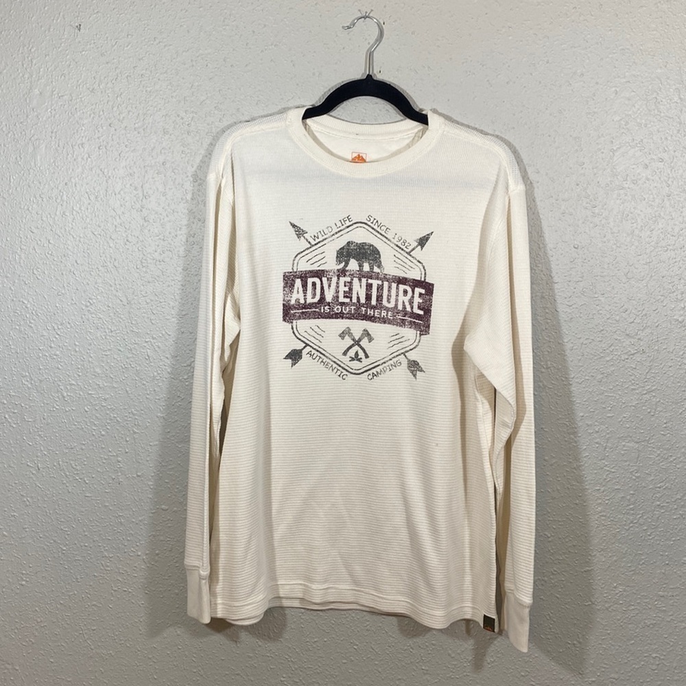 Northwest Territory Long sleeve waffle Knit “Adventure” thermal Shirt size M